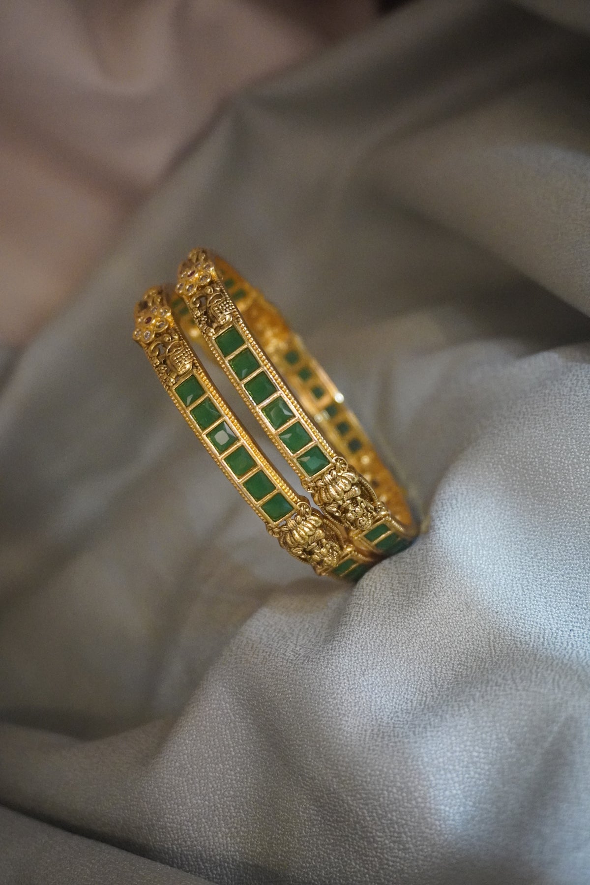 Temple design premium Ruby green colour stone rajkamal nx -1